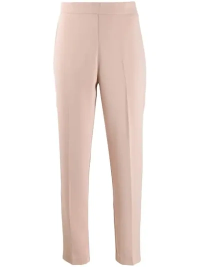 Shop Pinko Cropped Trousers In Neutrals