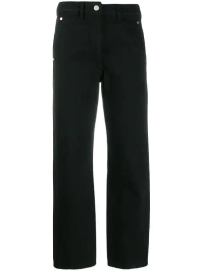 Shop Lemaire Twisted Straight Jeans In 999 Garment Dyed Denim Black