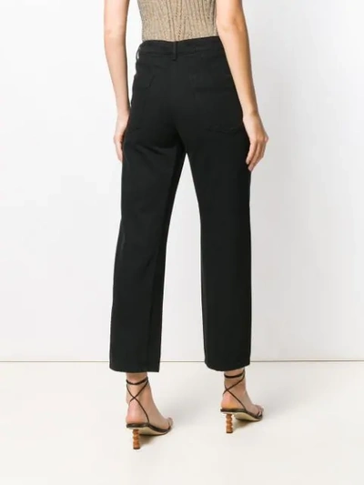 Shop Lemaire Twisted Straight Jeans In 999 Garment Dyed Denim Black