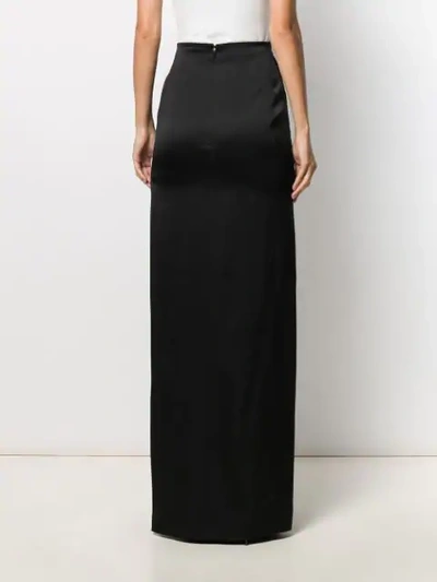 Shop Saint Laurent Long Fitted Straight Skirt In Black