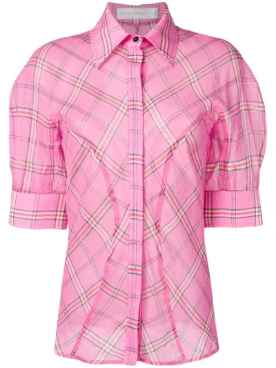 Shop Victoria Victoria Beckham Checked Blouse In Pink