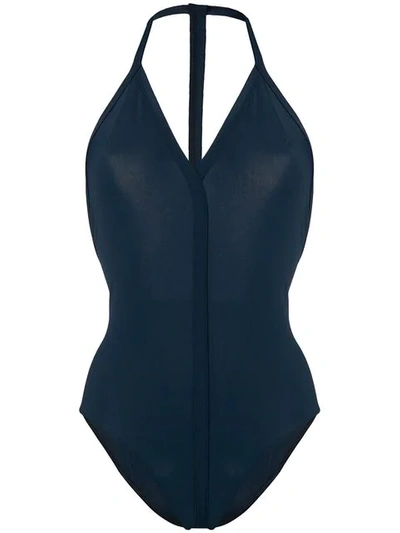 Shop Rick Owens Panelled Swimsuit In Blue