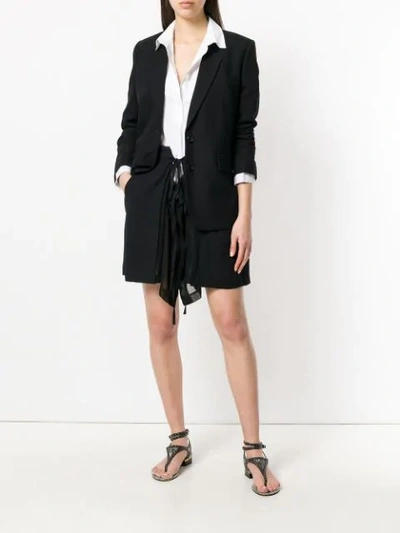 Shop Ann Demeulemeester Lace Open Front Skirt - Black