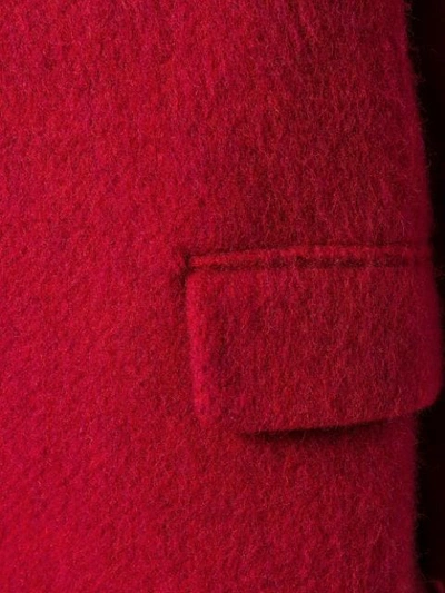 Shop Aspesi Paneled Single Breasted Coat In Red