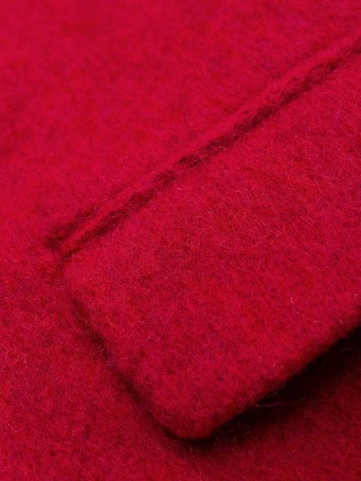 Shop Aspesi Paneled Single Breasted Coat In Red