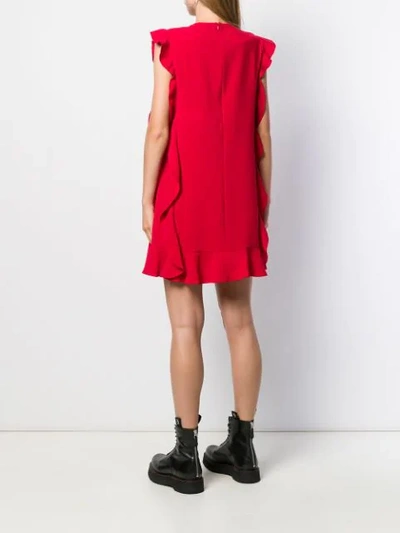 Shop Red Valentino Frill Trim Shift Dress In Red