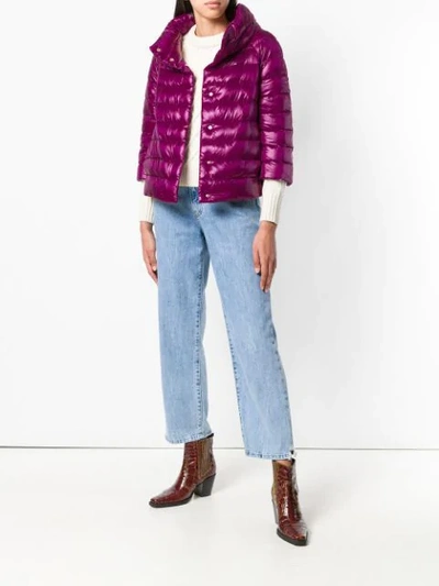 Shop Herno Sofia Puffer Jacket In Pink