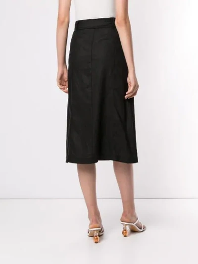 Shop Aje Helena Belted Midi Skirt In Black