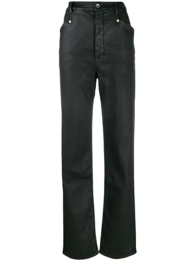Shop Rick Owens Drkshdw Waxed Fabric Jeans In Black