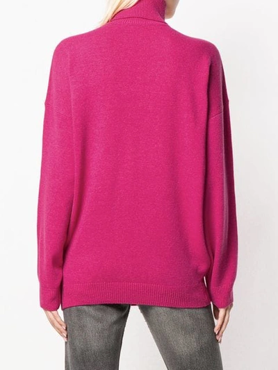 Shop Balenciaga Logo Turtleneck Sweater In Pink