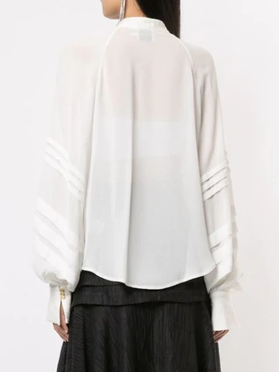 Shop Aje Acacia Blouse In Ivory