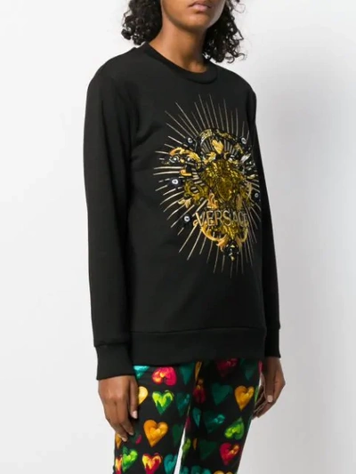 Shop Versace Medusa Motif Sweatshirt In Black