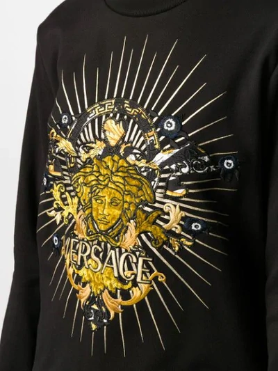 Shop Versace Medusa Motif Sweatshirt In Black