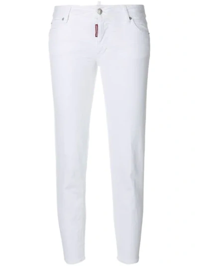 Shop Dsquared2 Garment Dyed Cool Girl Cropped Jeans In White