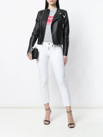 Shop Dsquared2 Garment Dyed Cool Girl Cropped Jeans In White