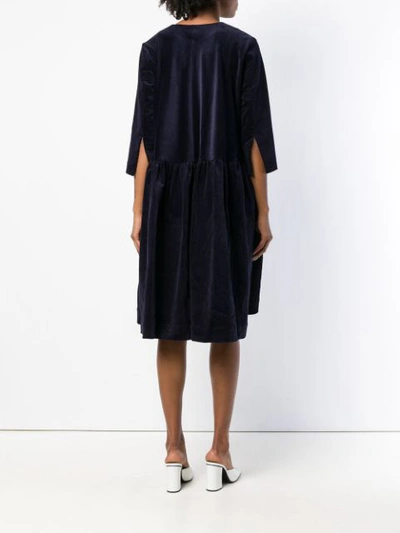 Shop Peter Jensen Classic Corduroy Smock Dress In Blue