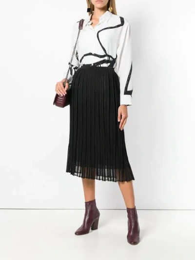 Shop Ferragamo Salvatore  Pleated Mid-length Skirt - Black