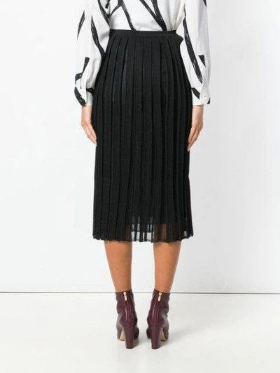 Shop Ferragamo Salvatore  Pleated Mid-length Skirt - Black