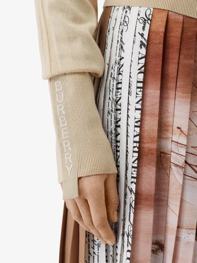 Shop Burberry Logo Detail Jumper In Neutrals