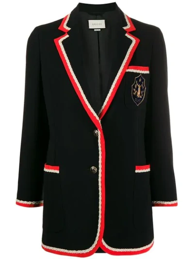 Gucci Viscose Jacket With Fox Crest In Black –