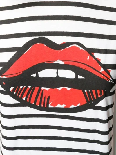 Shop Markus Lupfer Lips And Stripes T-shirt In White