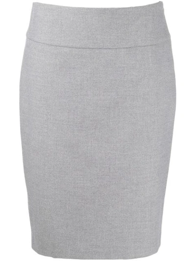 Shop Peserico Pencil Midi Skirt In Grey