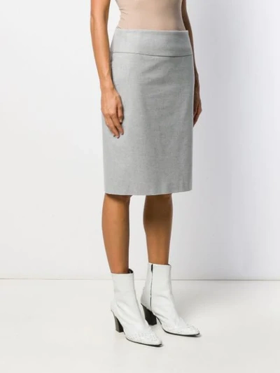 Shop Peserico Pencil Midi Skirt In Grey