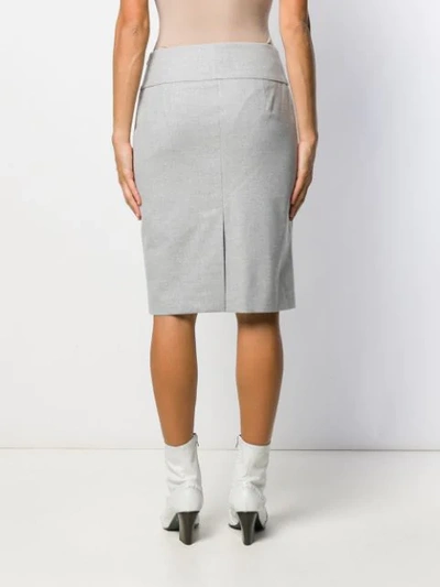 Shop Peserico Pencil Midi Skirt In Grey