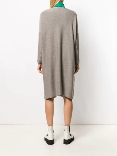 Shop Daniela Gregis Oversized Knit Dress In Brown