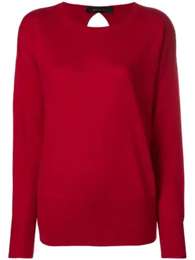 Shop Federica Tosi Round Neck Knit Top - Red