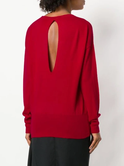 Shop Federica Tosi Round Neck Knit Top - Red