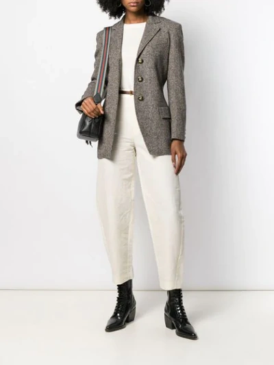 Shop Etro Tailored Blazer In Brown