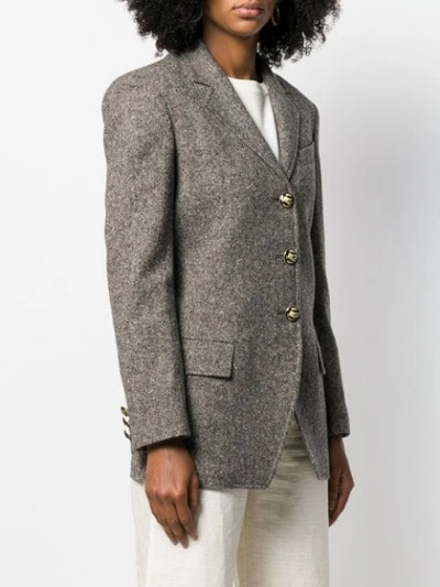 Shop Etro Tailored Blazer In Brown