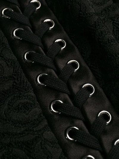 Shop Dolce & Gabbana Jacquard Corset Dress In Black