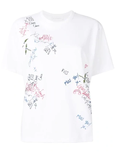 Shop Victoria Beckham Graffiti T-shirt In White