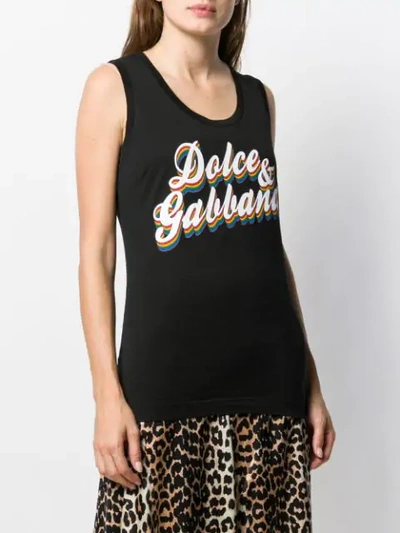 Shop Dolce & Gabbana Logo Print Tank Top In Schwarz