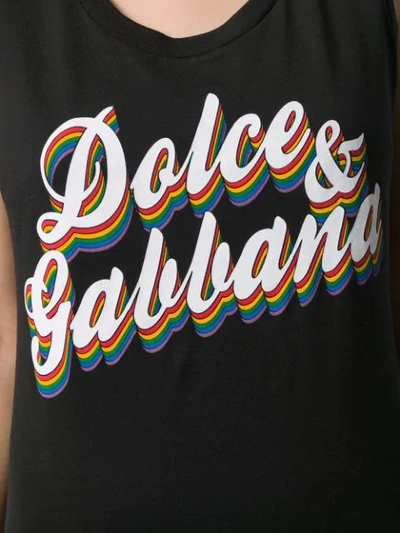 Shop Dolce & Gabbana Logo Print Tank Top In Schwarz