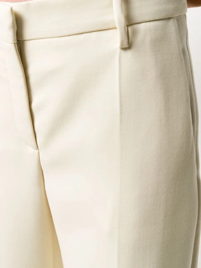 Shop Valentino Tailored Wide Leg Trousers In A03  Bianco