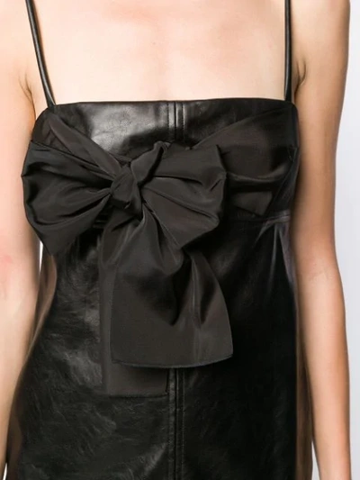 Shop Brognano Bow Embellished Mini Dress In Black
