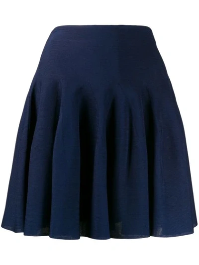 Shop Givenchy Pleated High-rise Mini Skirt In Blue