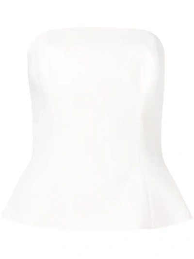 Shop La Mania Strapless Fitted Top In White