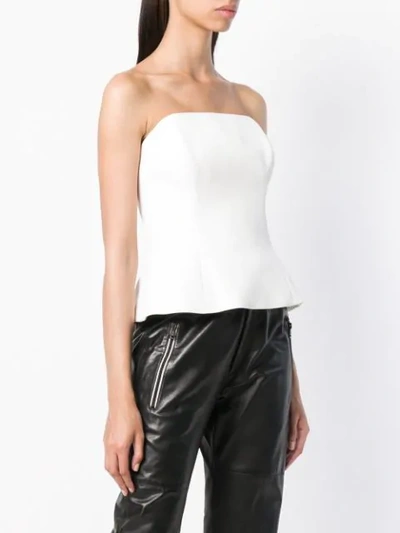 Shop La Mania Strapless Fitted Top In White