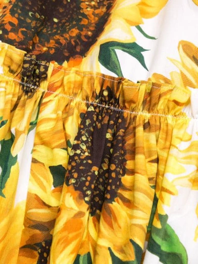 Shop Dolce & Gabbana Sunflower Print Long Dress In Yellow