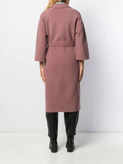 Shop Arma Wool Belted Wrap Coat In Pink