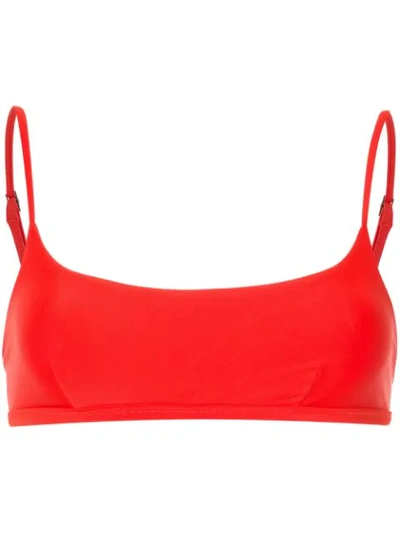 Shop Matteau The Crop Bikini Top - Farfetch In Red
