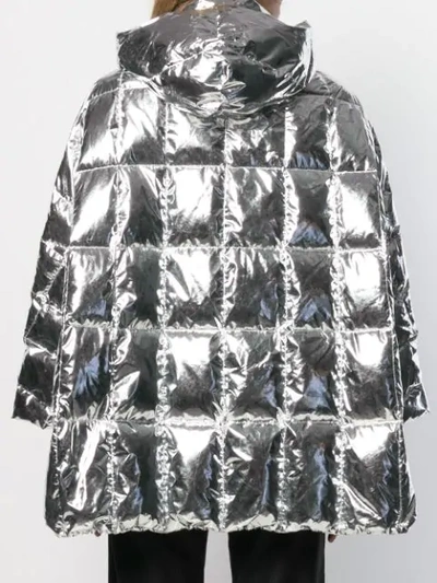 Shop Ienki Ienki Oversized Padded Jacket In Silver