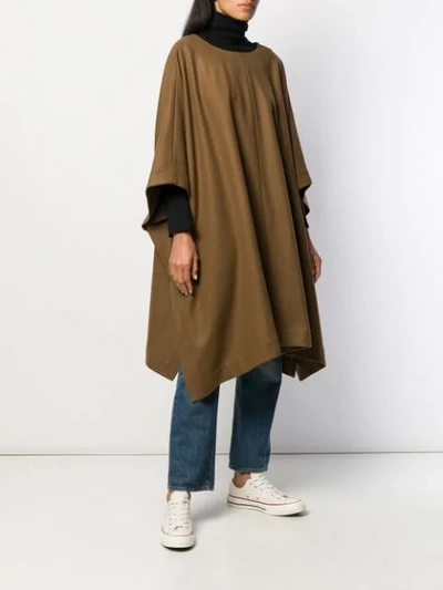 Shop A.p.c. Knitted Cape Coat In Brown