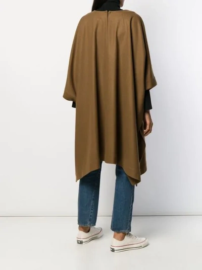 Shop A.p.c. Knitted Cape Coat In Brown