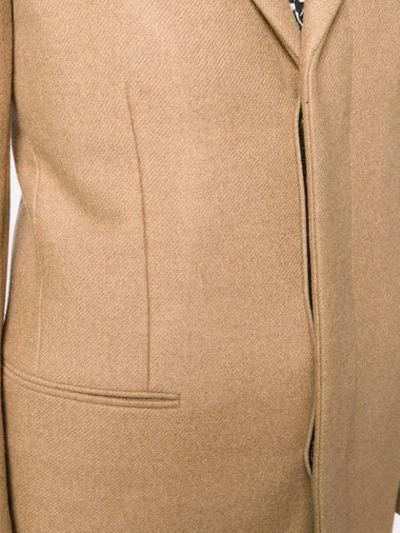 Shop Saint Laurent Abrigo Camel Wool Coat In Neutrals