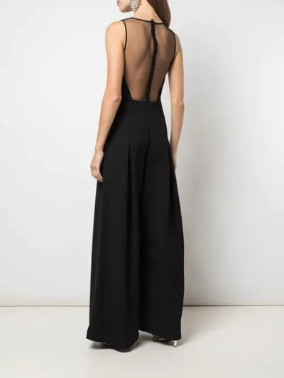 Shop Amsale V-neck Dress In Black
